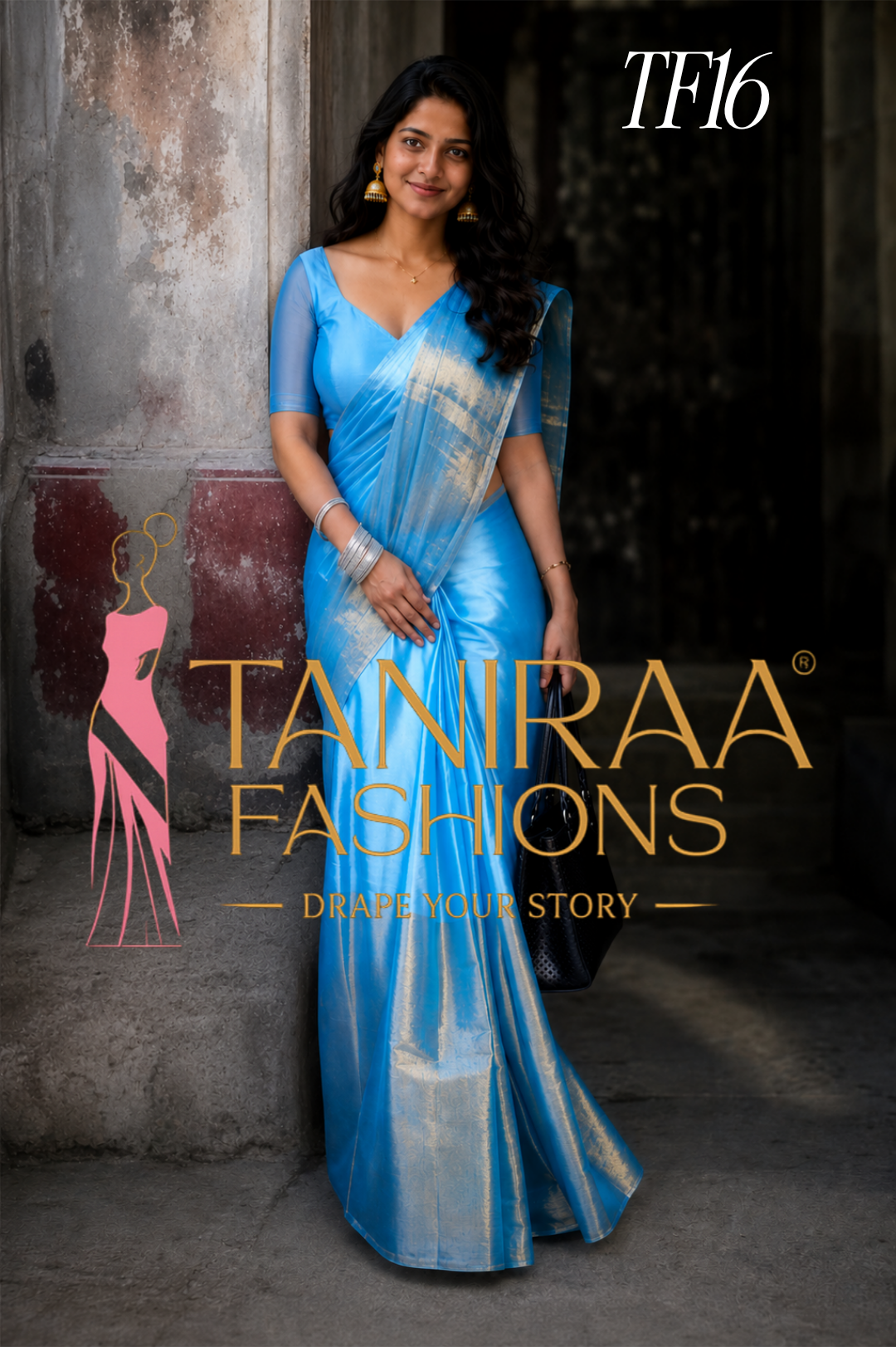TF16 Half & Half Raga Tissue Saree