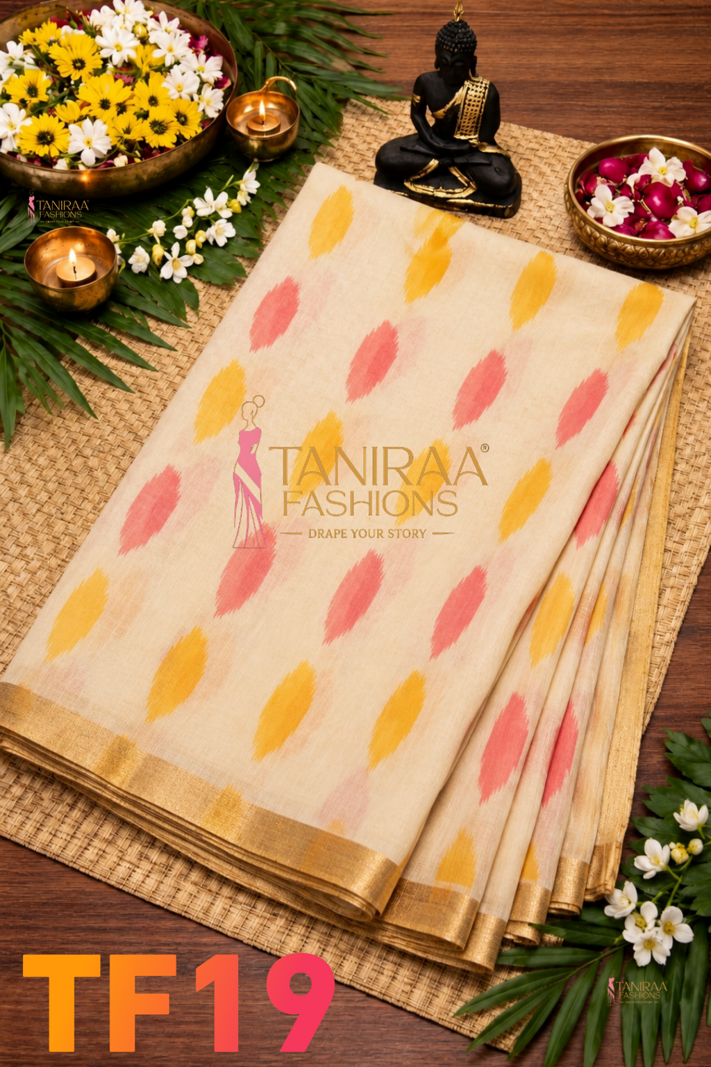TF19 - Stylish Digital Print Peacock Ethnic Motif Design