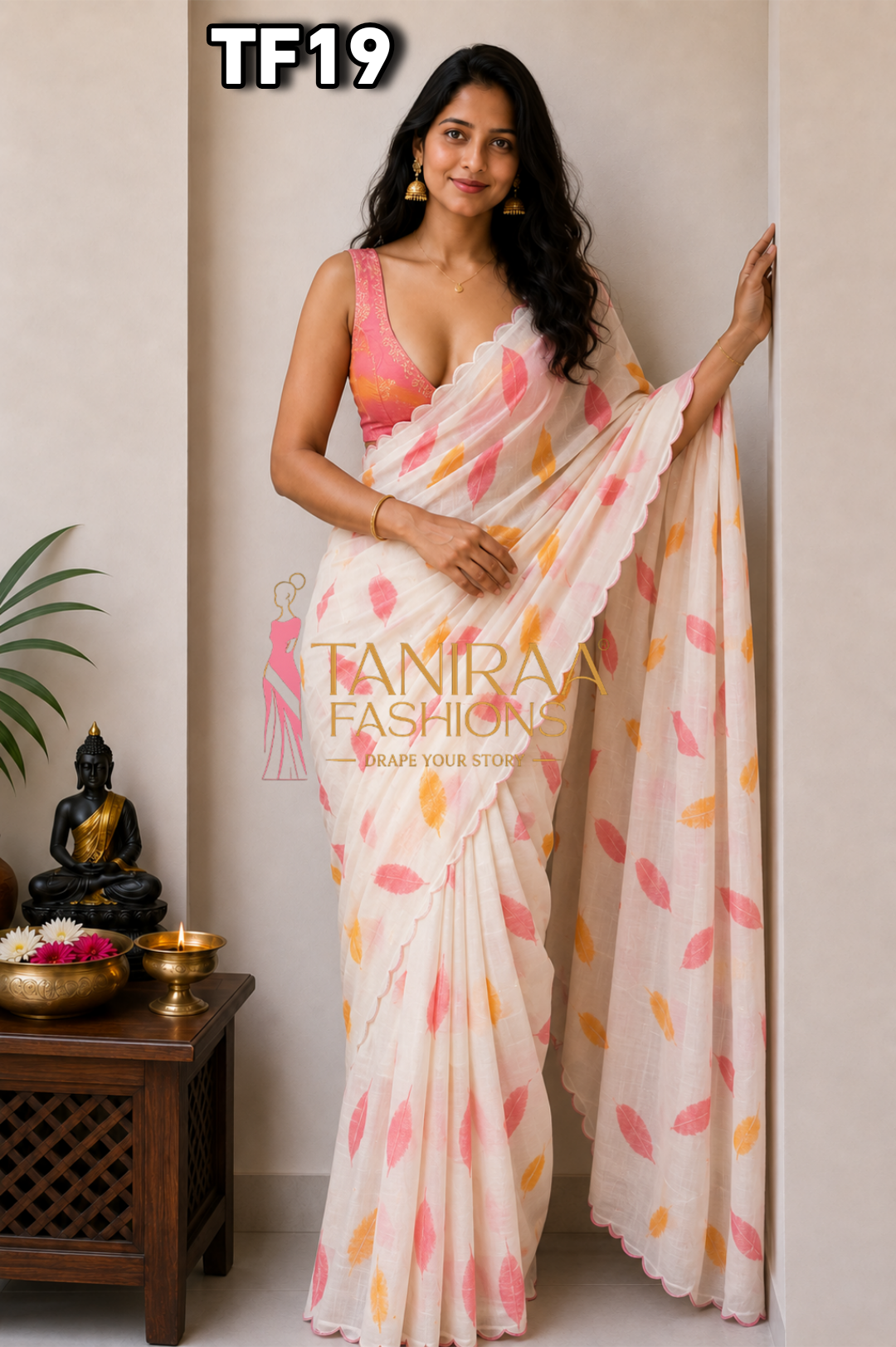 TF19 - Stylish Digital Print Peacock Ethnic Motif Design