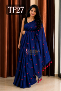 TF27 – Premium Kadhi Cotton Love Embroidered Saree