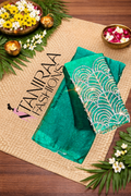 Space Silk Saree - Green