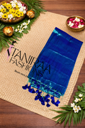 Tussar Silk Saree Peacock - Blue