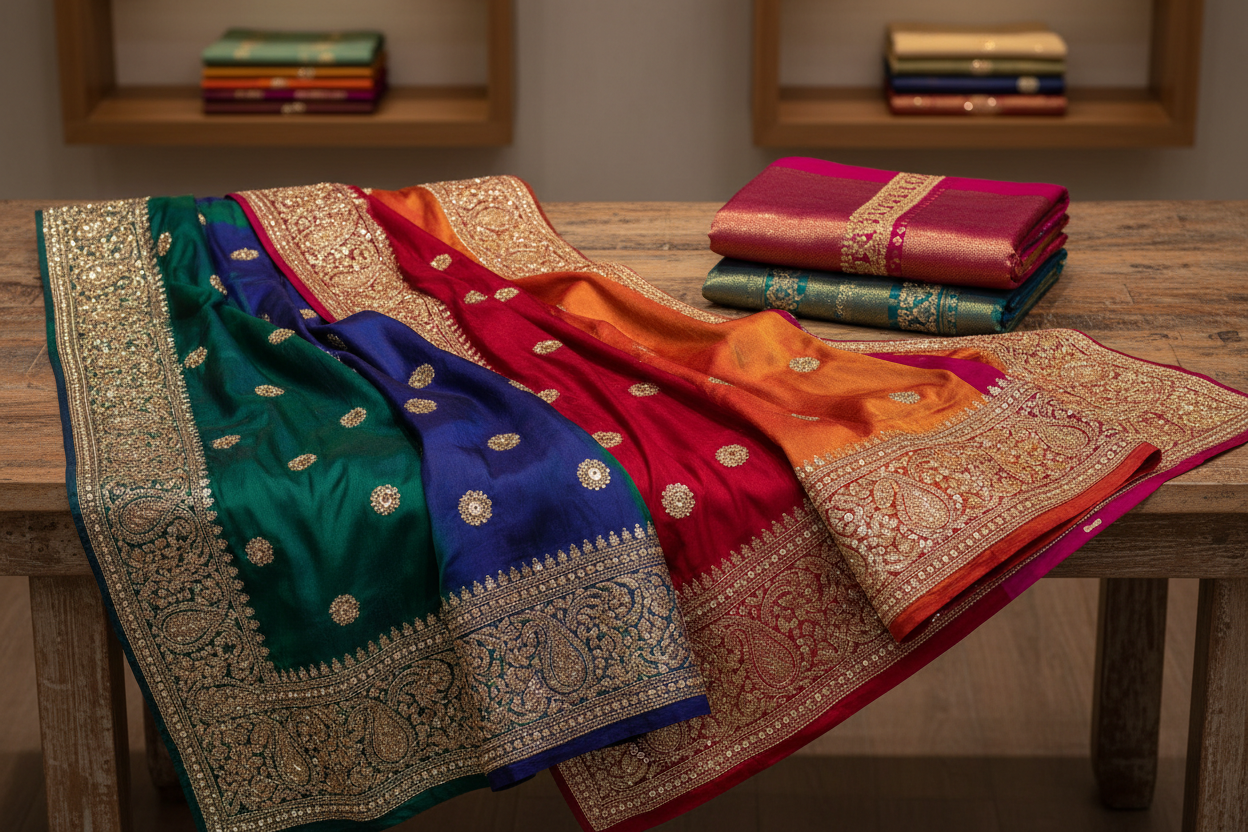 sarees on the table store image