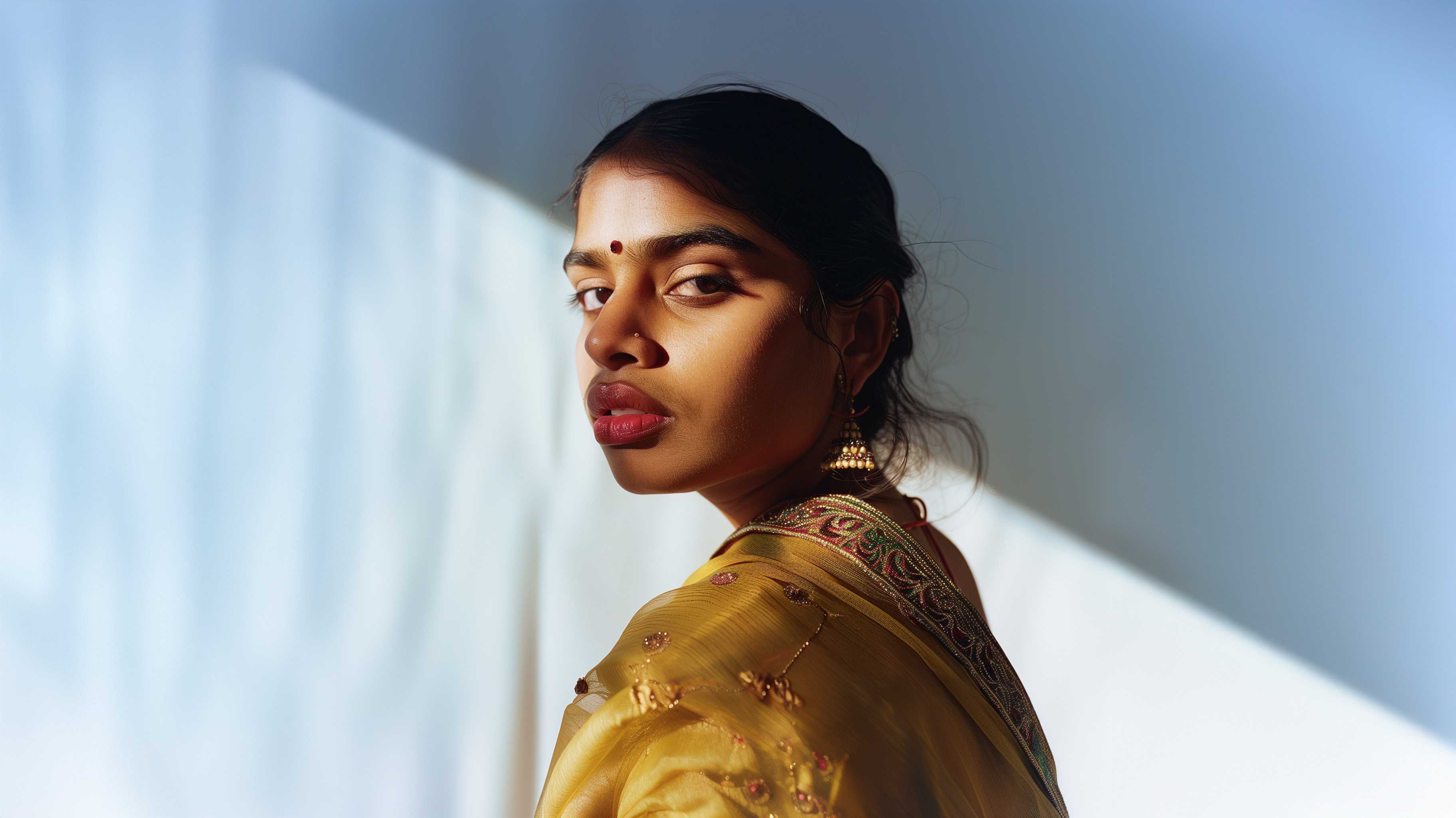 Organza Floral Saree – Pastel Pink